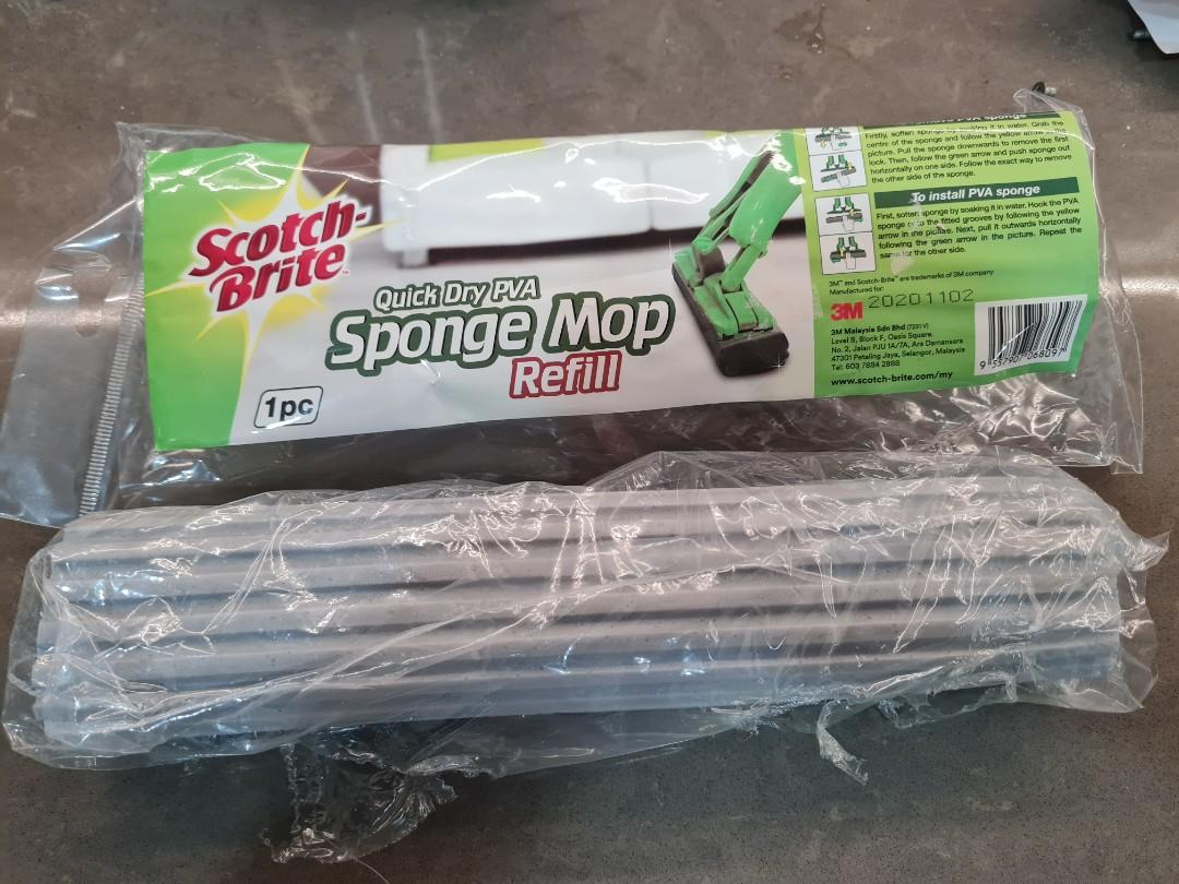 3M Scotch Brite Sponge Mop Refill, Furniture & Home Living, Cleaning