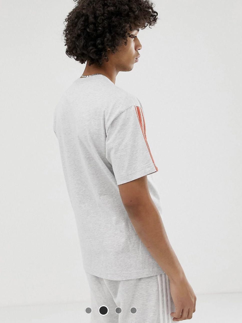 Adidas Originals Floating Stripes T Shirt Grey Men s Fashion