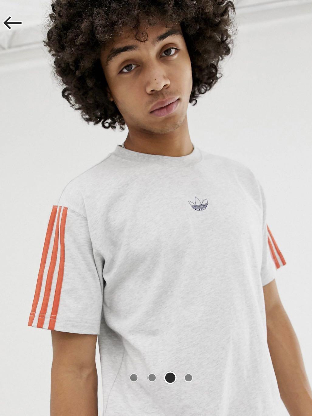 Adidas Originals Floating Stripes T Shirt Grey Men s Fashion