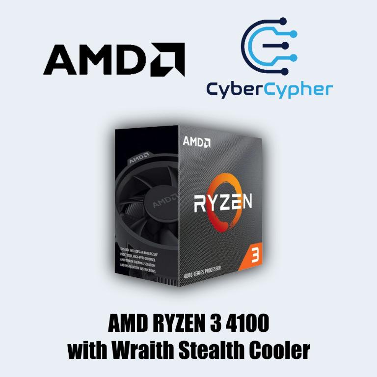 AMD Ryzen 3 4100 CPU with Wraith Stealth Cooler, Computers & Tech ...