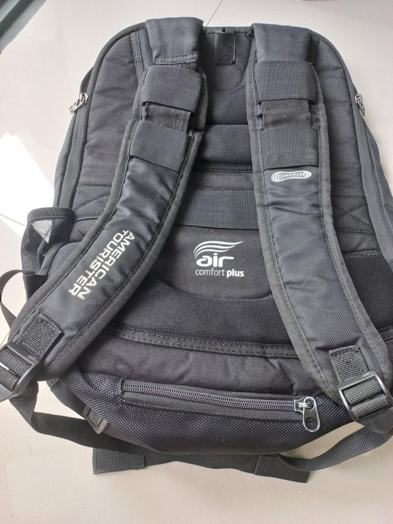 American tourister grey laptop bag with air comfort plus top