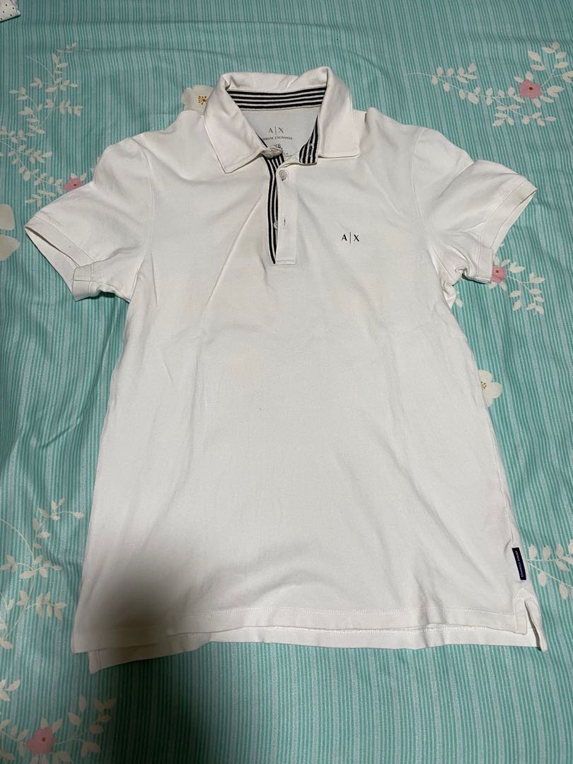 Armani Exchange white polo shirt [Authentic], Men's Fashion, Tops & Sets,  Tshirts & Polo Shirts on Carousell