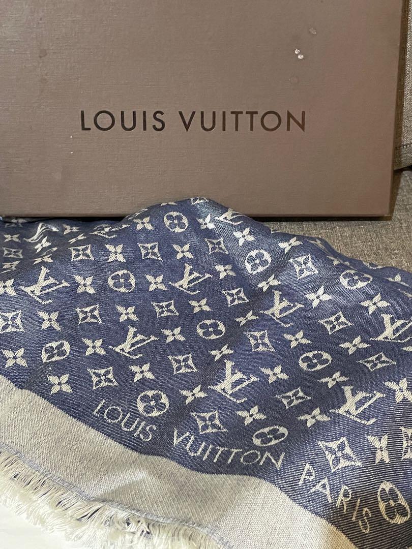 Authentic Louis Vuitton Monogram Denim Shawl, Luxury, Accessories on  Carousell