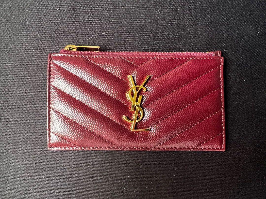 cassandre matelassé fragments zipped card case in grain de poudre embossed  leather
