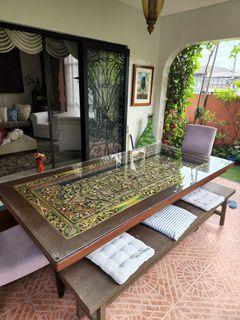 Balinese door turned to an 8 seater dining table