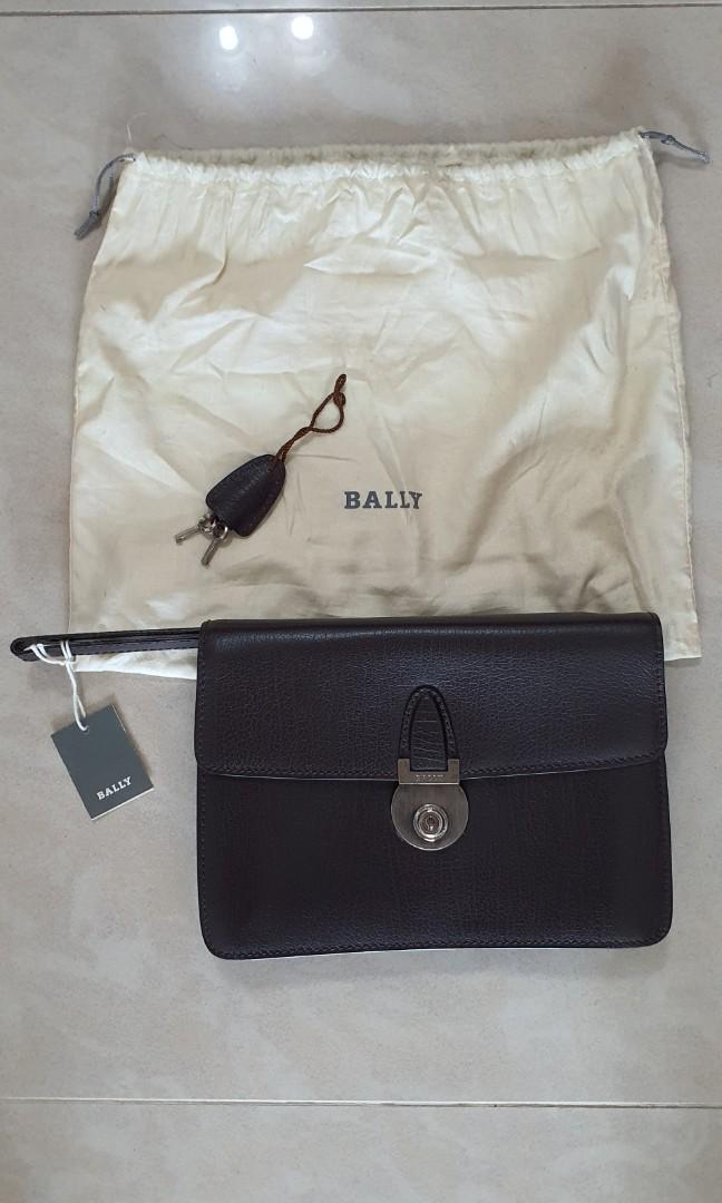 Bally men's leather clutch bag sales
