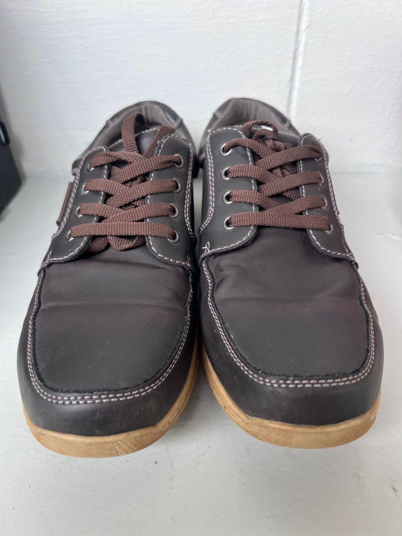 Bata brown top leather casual shoes