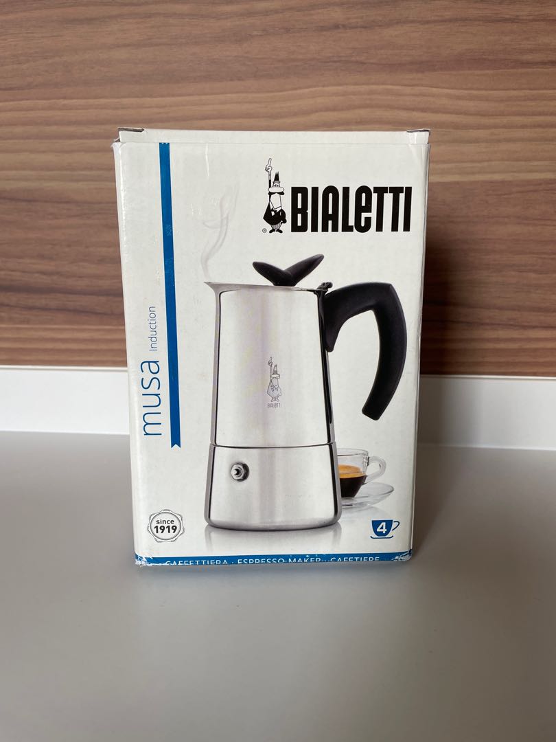 Bialetti 06955 Moka Musa Stove top Coffee Maker, 4Cup, Silver, TV