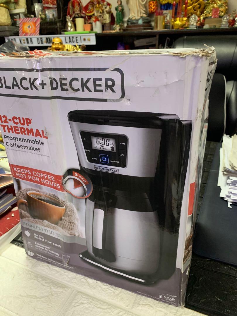 Black + Decker 12 Cup Thermal Programmable Coffeemaker (Category: Coffee Machines & Makers) located in Pasay City. Submitted by ayinong168 (Listing ID 1171848173, Image 2). Description: Item Is in excellent condition mint still with box working 110volts needs transformer to work pm for inquiries .