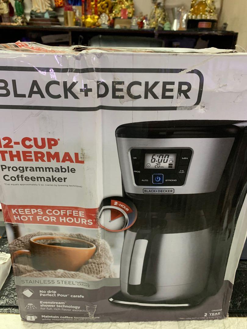Black + Decker 12 Cup Thermal Programmable Coffeemaker (Category: Coffee Machines & Makers) located in Pasay City. Submitted by ayinong168 (Listing ID 1171848173, Image 1). Description: Item Is in excellent condition mint still with box working 110volts needs transformer to work pm for inquiries .