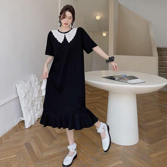 Black lace peter online pan collar dress