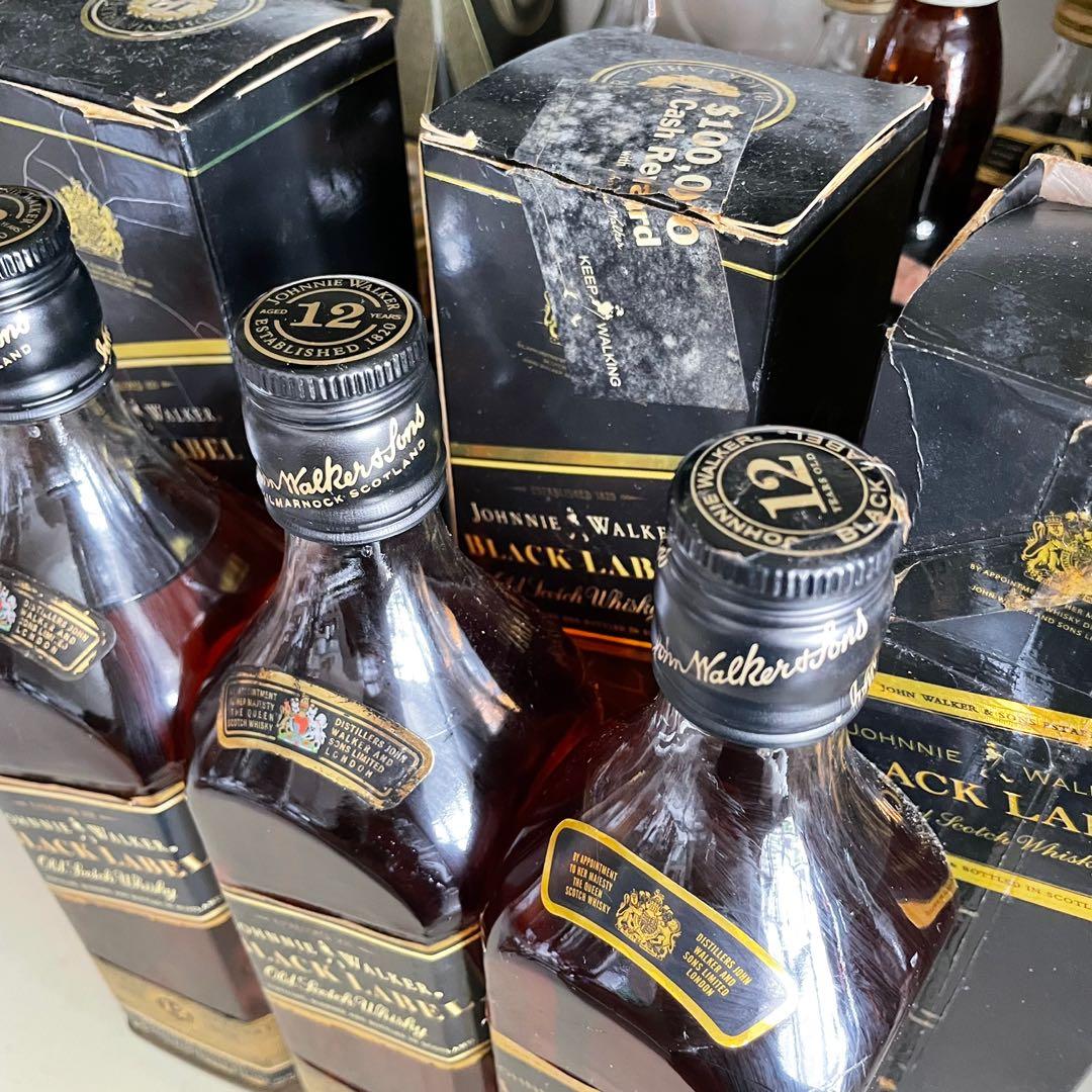 Black Label Whisky Johnnie Walker Vintage bottles 43% ABV 750ml