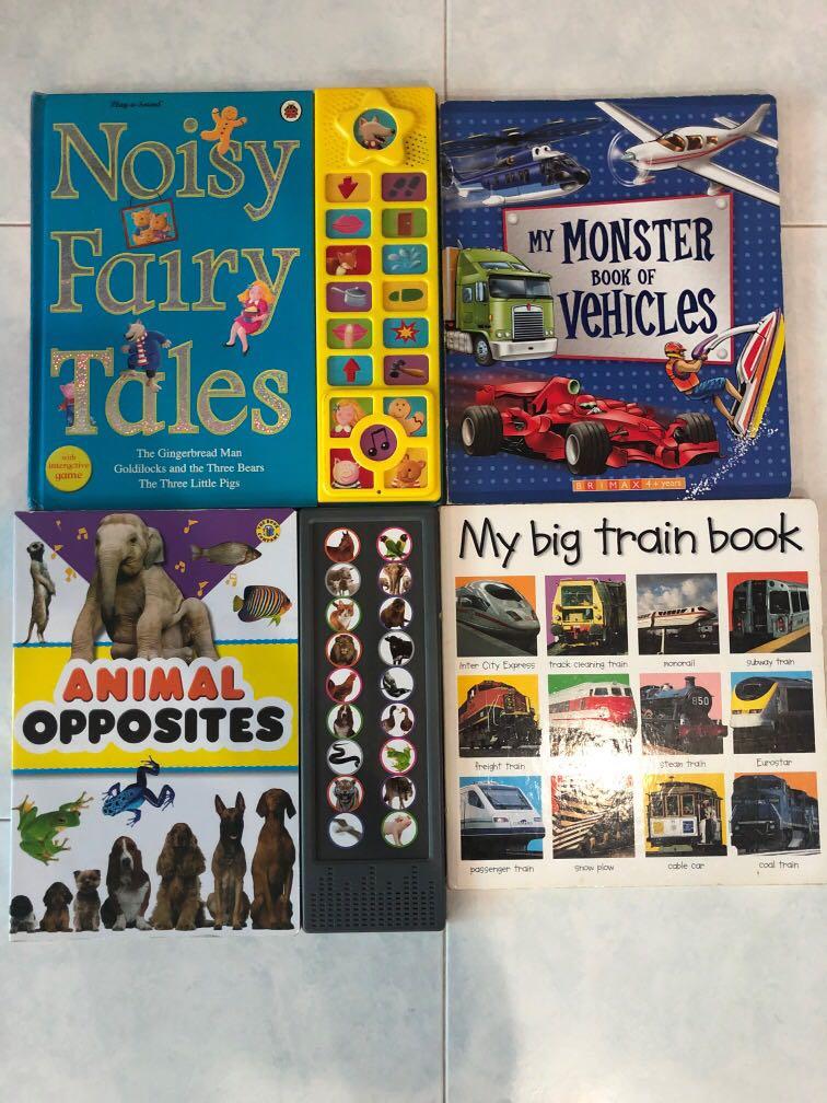 Book bundle (Category: Children's Books) located in Singapore. Submitted by the_playhouse (Listing ID 1171928754, Image 1). Description: 4 books hardcover. Sound still working the last time we read, might need new batteries soon. .