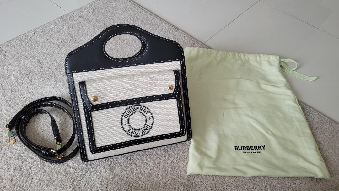 BEST Burberry two tone mini pocket bag
