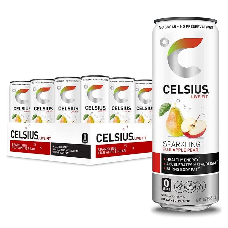 Celsius Energy Drink Zero sugar Sparkling Fuji Apple Pear, Health