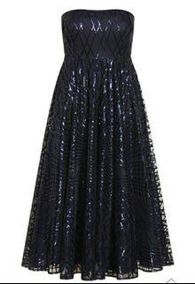 City chic navy blue sparkly gown