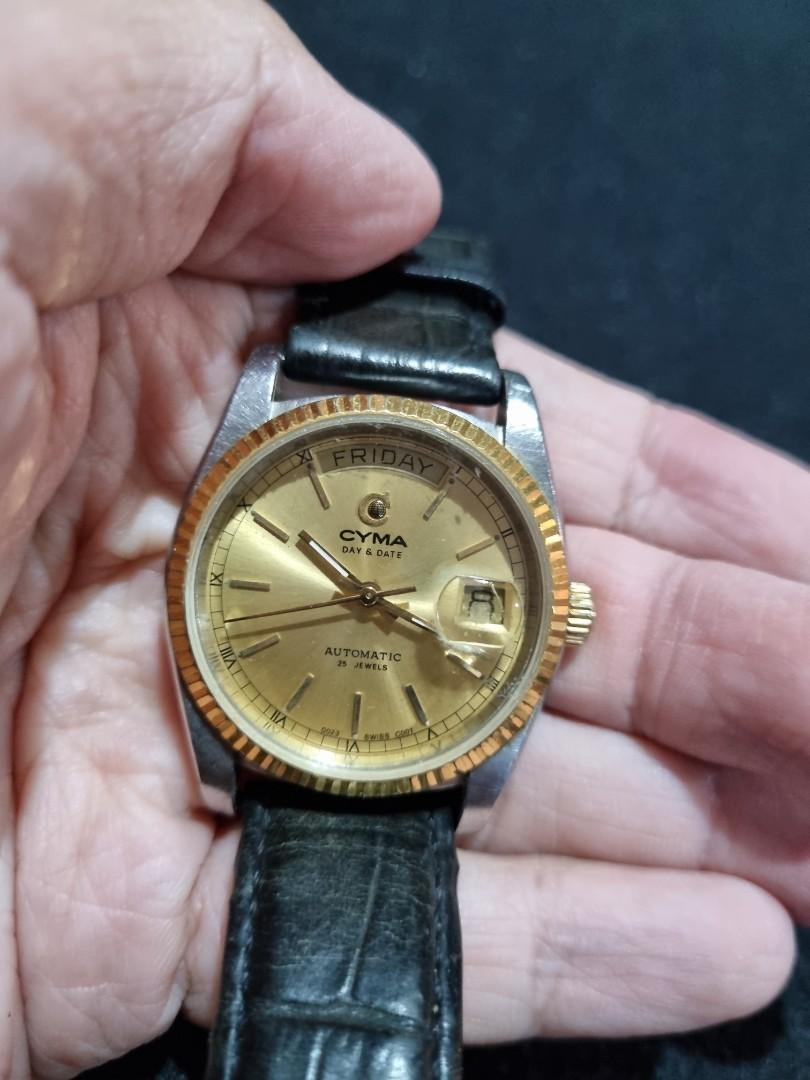 Cyma day date sales automatic 25 jewels