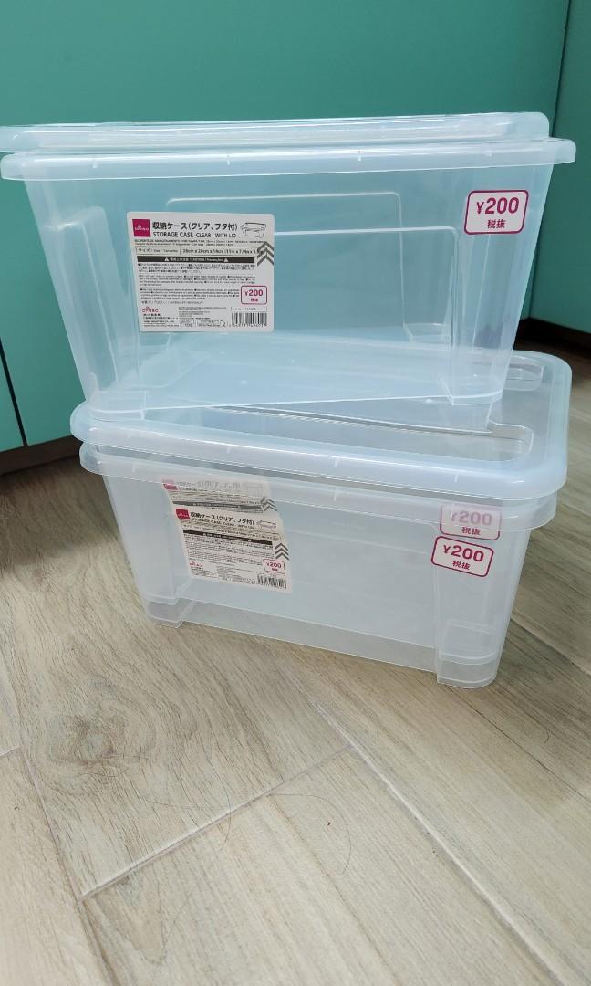 Daiso Storage csse IKEA Storage clear box with lid, Furniture & Home