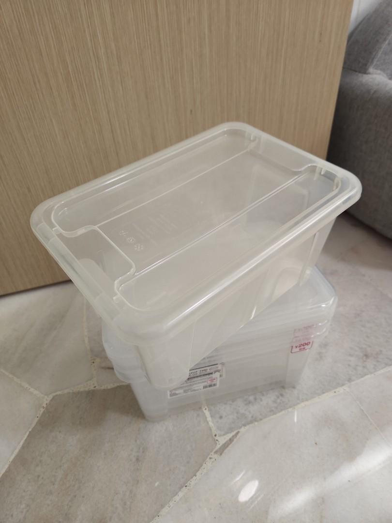 Daiso Storage csse IKEA Storage clear box with lid, Furniture & Home
