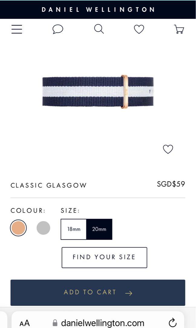 Daniel wellington watch strap size outlet
