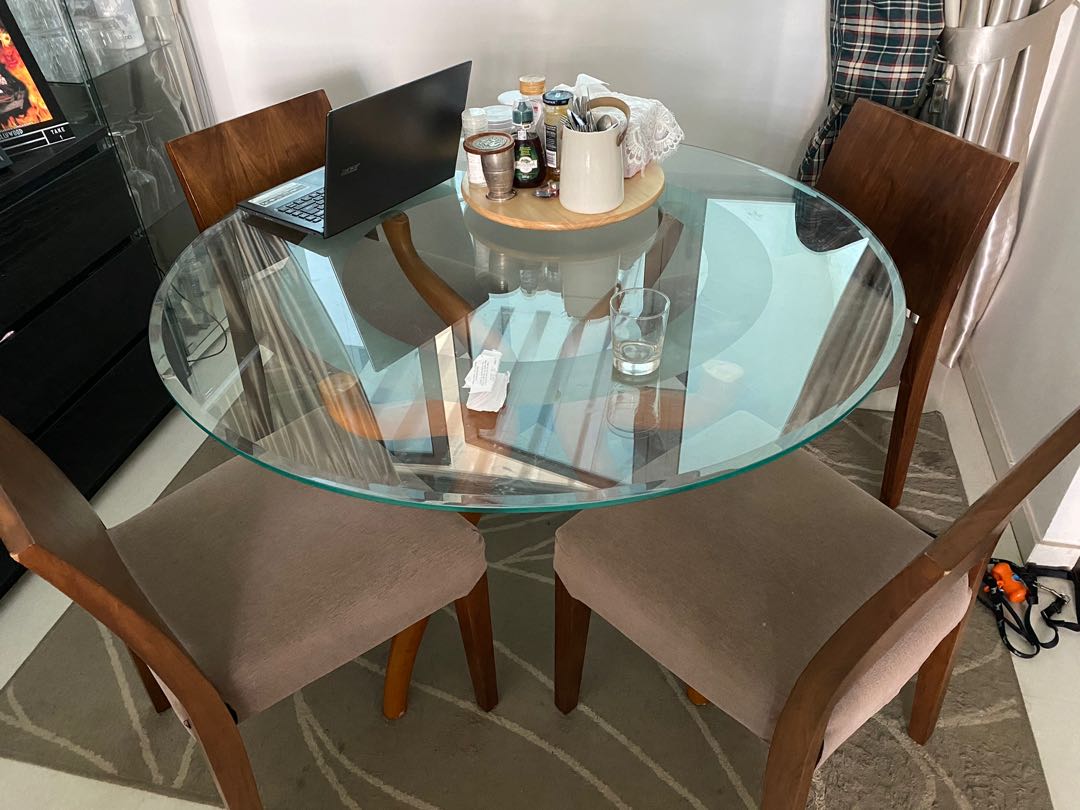 round glass dining table price