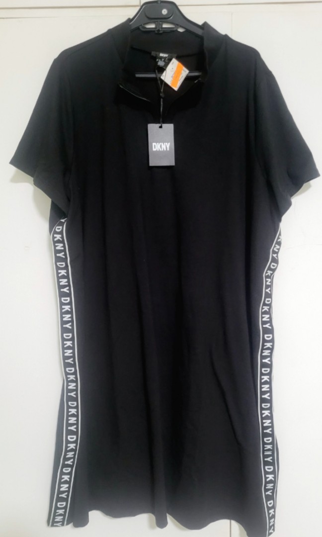 DKNY Dress Side Logo Black 2xl, Women's 