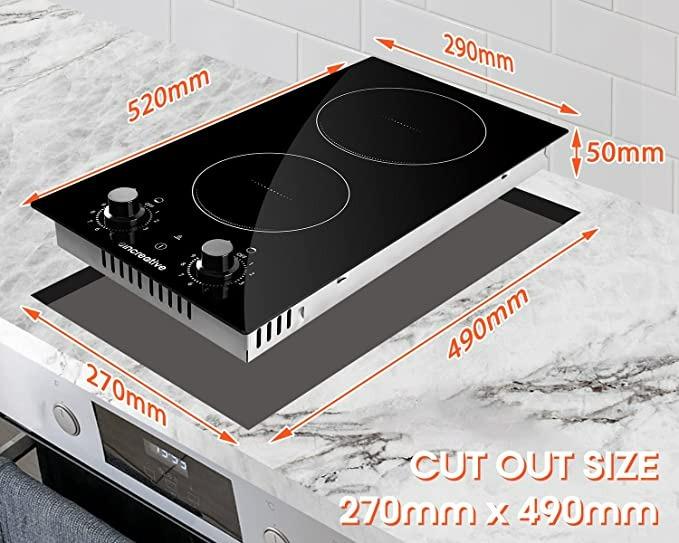 Double Electric Hob, Portable Induction Hob for All Pots, Plug in