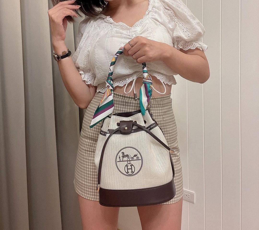 Dust bag upcycle Redesigned Repurpose revamped recycle bucket bag