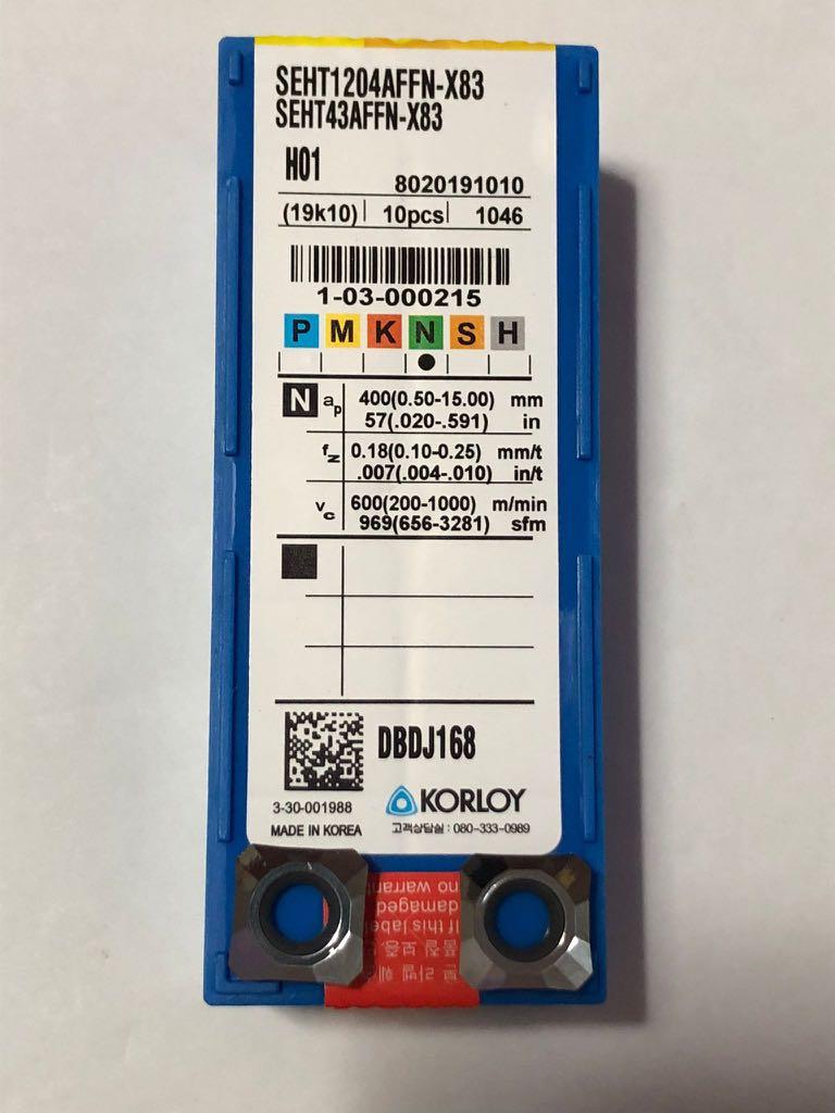 FaceMill Insert (Category: Medical Supplies & Tools) located in Singapore. Submitted by junliang1214 (Listing ID 1171990187, Image 1). Description: SEHT1204AFFN-X83.