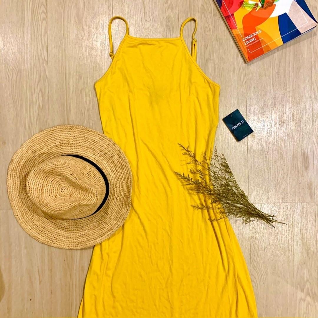 Forever 21 yellow long dress hotsell