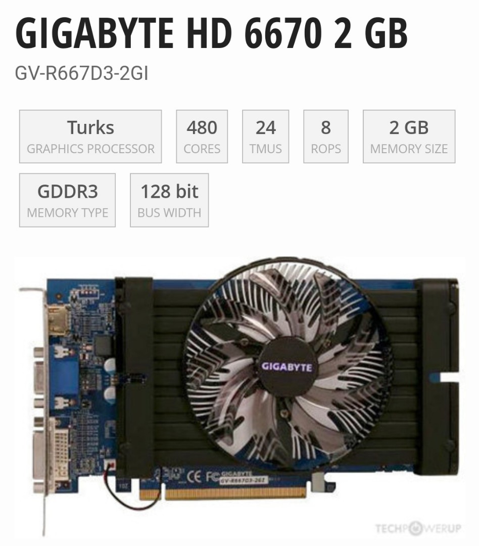 Gigabyte HD6670 2GB Graphics Card