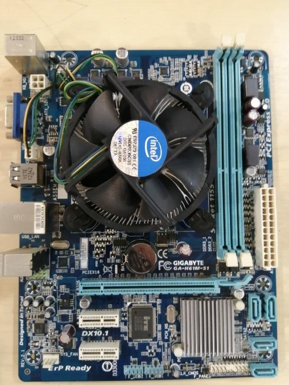 Gigabyte Motherboard GA H61M S1 rev2.1 Intel i3 2120 CPU Set
