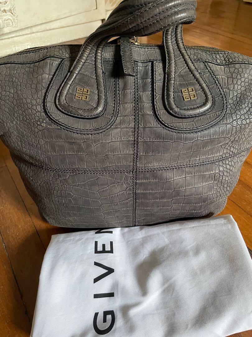 Givenchy nightingale medium (Category: Luxury Bags & Wallets) located in Makati City. Submitted by myterry1941 (Listing ID 1171891235, Image 1). Description: Medium size With short strap Brushed gold hardware Kindly see up close photo to see leather description With customised bag puff included .