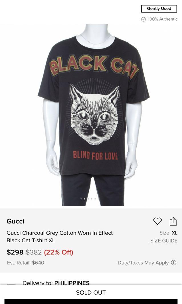 Gucci black cat t shirt price discount