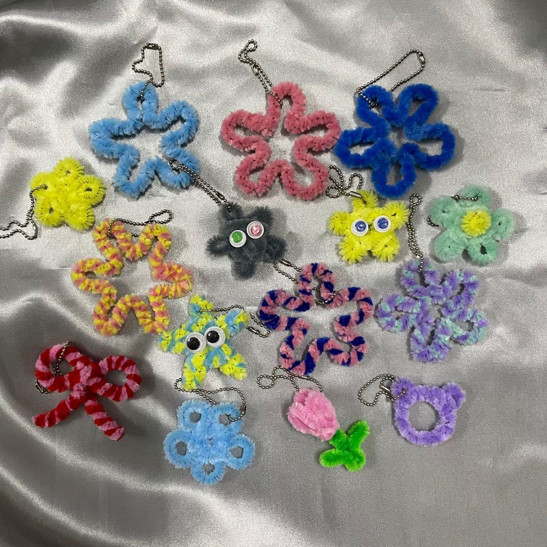 HANDMADE Furry Cute Keyring Keychain Ring, Hobbies & Toys, Stationery