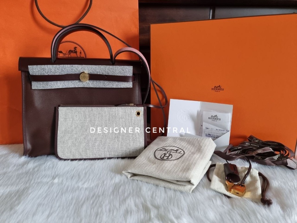 Hermes Herbag Zip PM 31 Rose Pourpre Toile H Berline Vache Hunter – Madison  Avenue Couture
