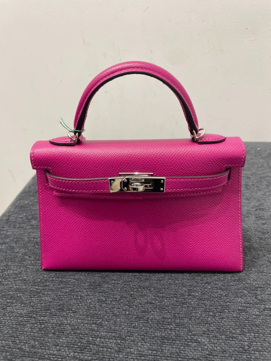 Hermes Kelly Bag 20cm Rose Pourpre Chevre Palladium Hardware