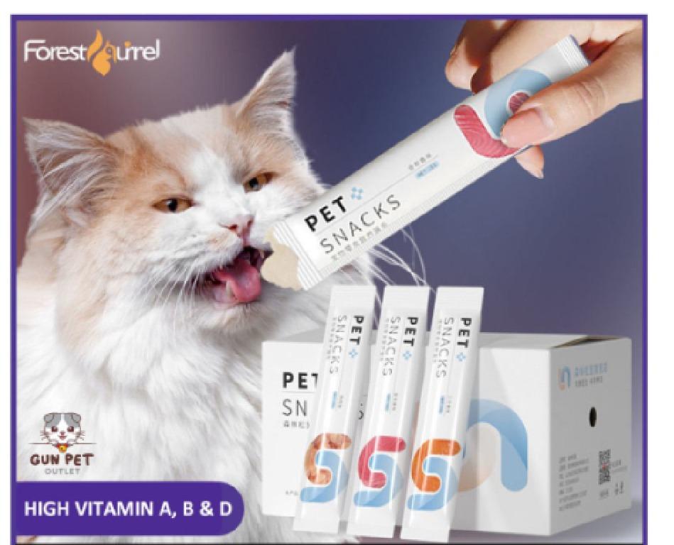 High Vitamin Creamy Cat Treat Cat Snack Cat Stick Cat Food Makanan Kucing Snek Kucing With Vitamin A B D 猫条 15g Pet Supplies Pet Food On Carousell
