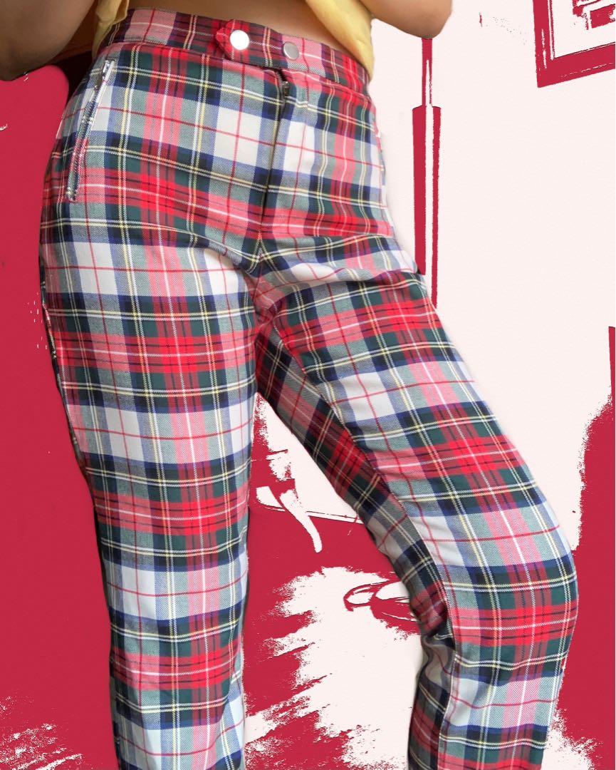 H\u0026M Plaid Pants, Women's Fashion 