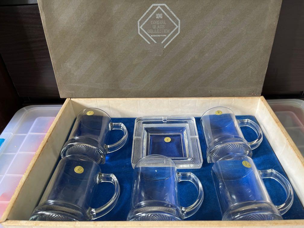 HOYA Cordial Glass Collection MGS3020, Set of 5 glasses & 1 Ashtray