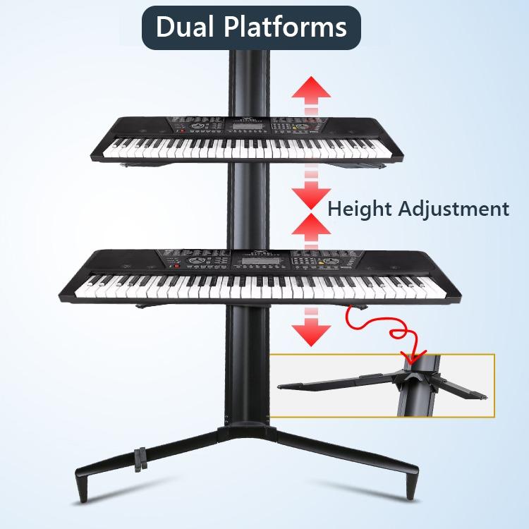 [iDS] Dual 2Tier Keyboard Stand Aluminium Height & Depth Adjustment