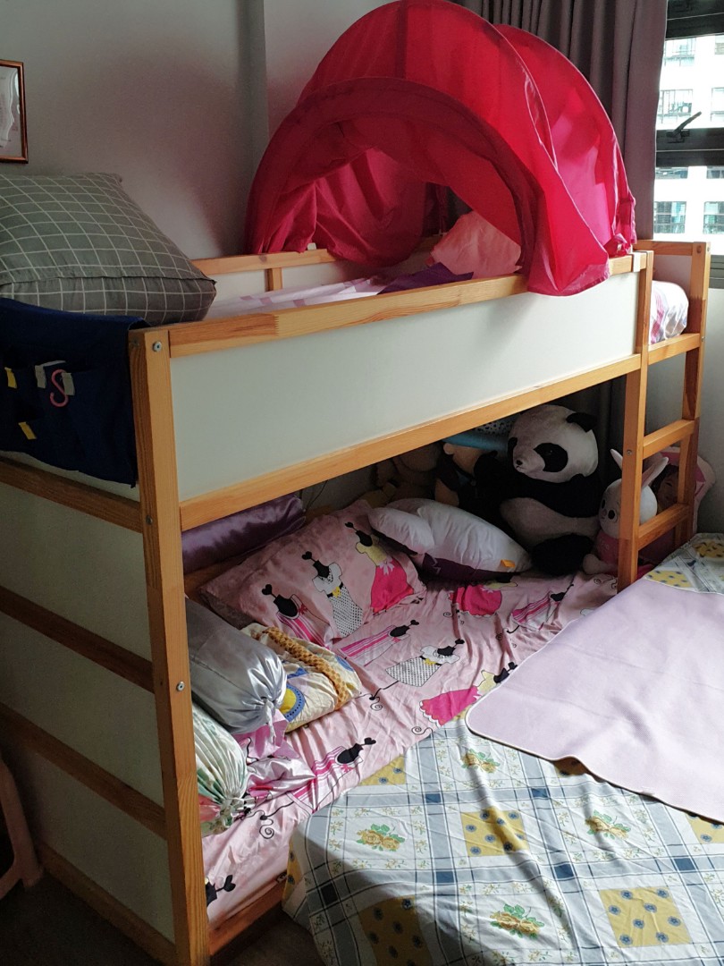 Ikea bunk bed with canopy, Furniture & Home Living, Furniture, Bed