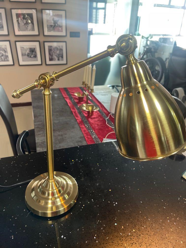 IKEA Gold Table Lamp, Furniture & Home Living, Lighting & Fans ...