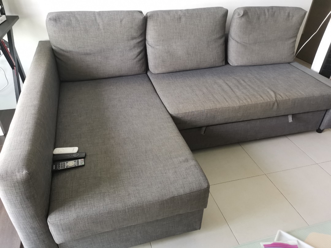 Ikea L shaped sofa bed with storage, Furniture & Home Living, Furniture