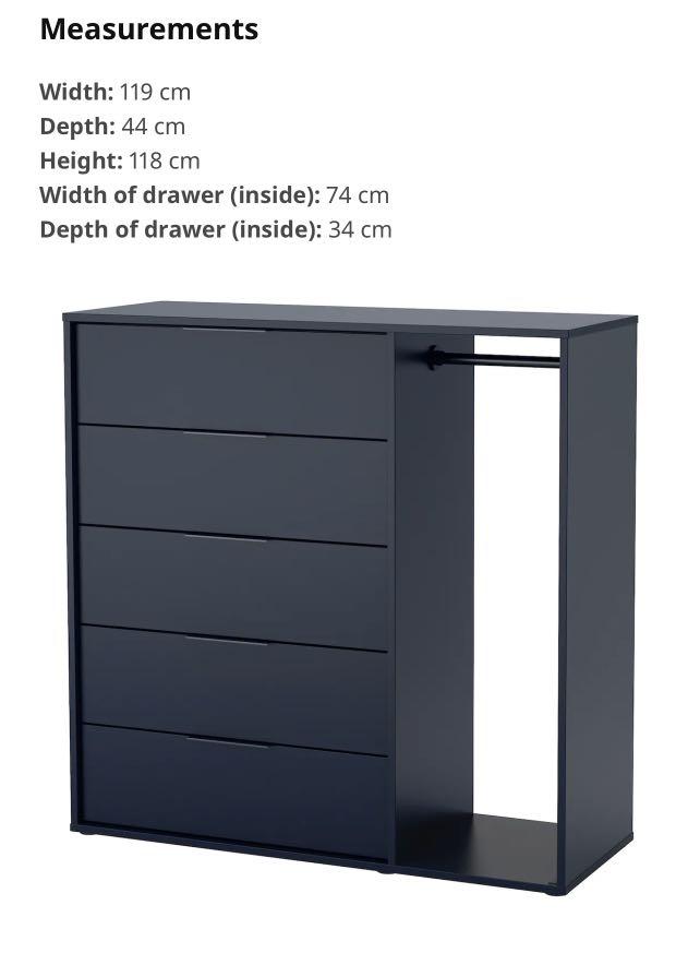 IKEA Nordmela dresser with rail Furniture Home Living