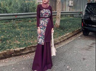 Jannahnoe purple kurung