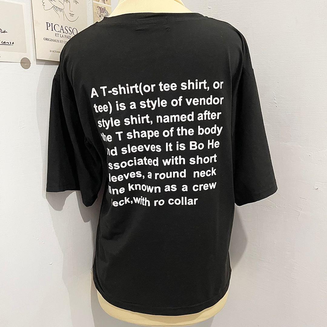 PROMO Kaos Atasan Wanita Oversized Hitam Black Quotes Tulisan
