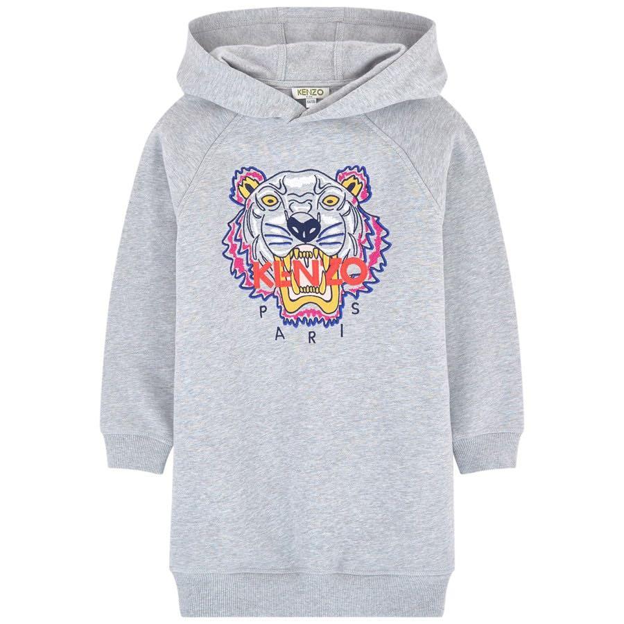 KENZO Tiger Grey Hooded SweatShirt Dress KM30048 Men s Fashion