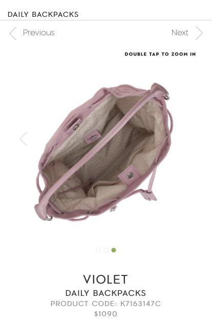 Kipling violet daily backpack top