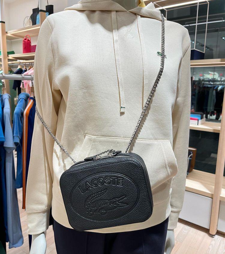 Lacoste black best sale sling bag